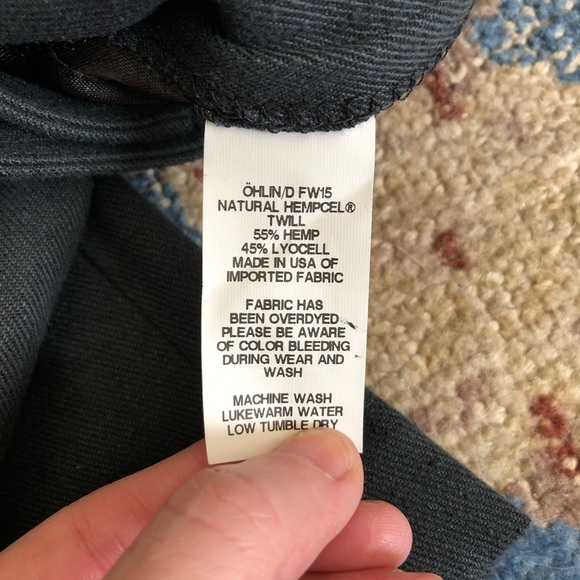 OHLIN/D Wide Leg Hemp Pants 38 - Picture 5 of 5